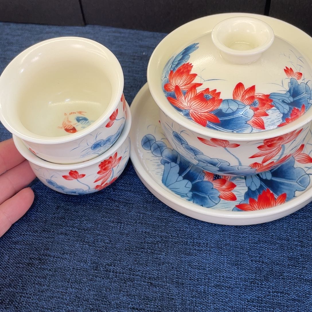 陶景德陶瓷盖碗茶具