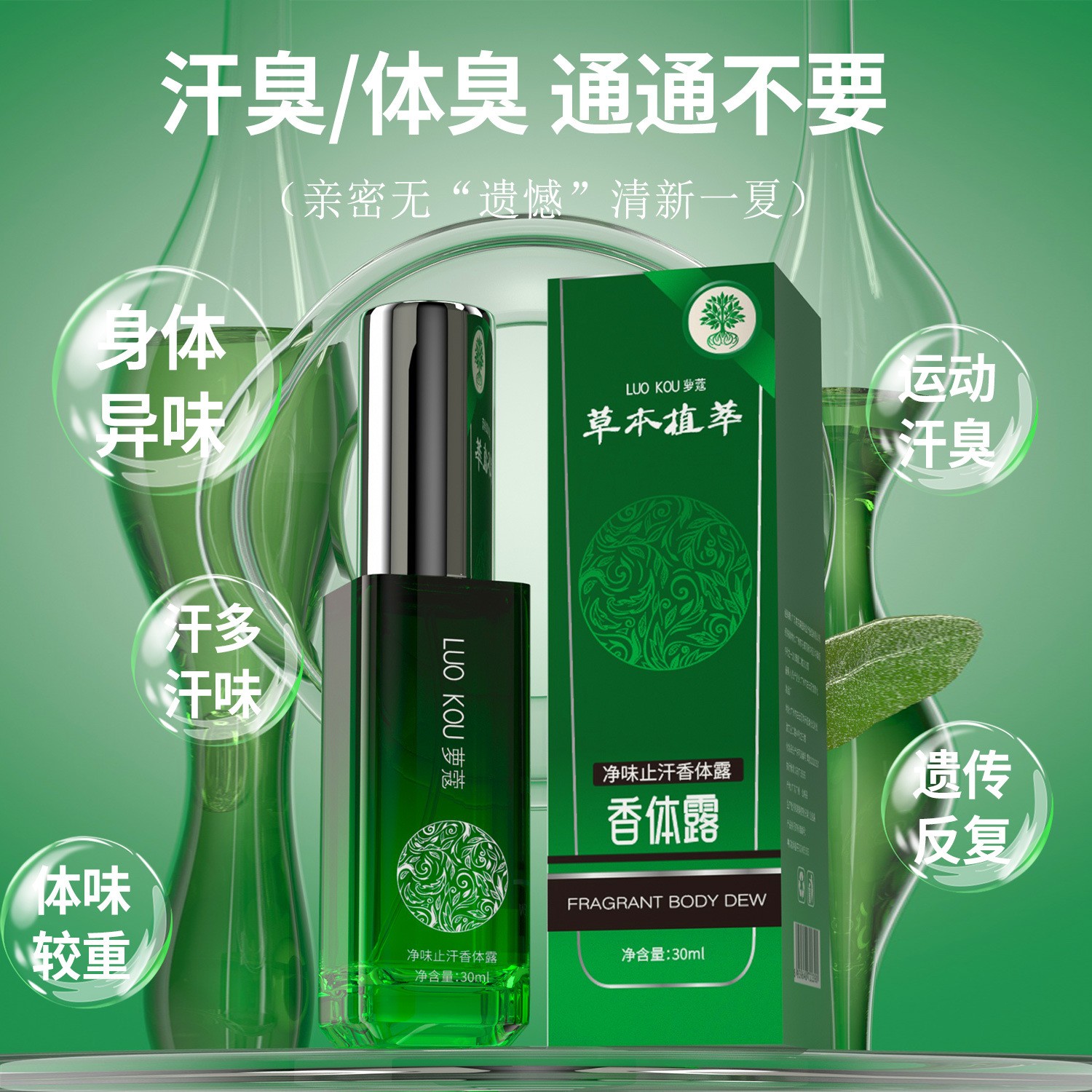 草本萃取去腋下异味狐臭止汗净味香体温和-拒绝“狐闹”