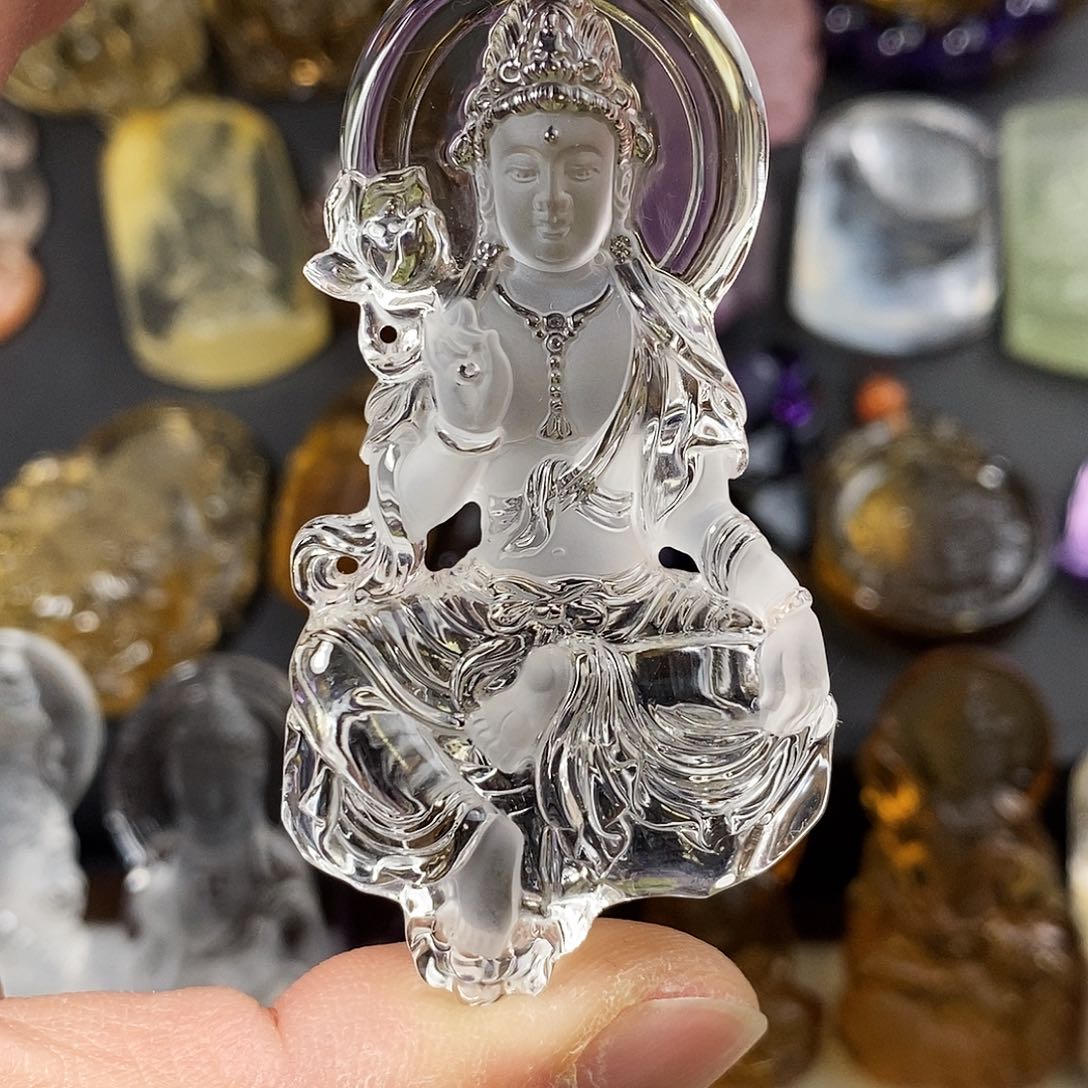 水晶天然水晶吊坠未镶嵌白*