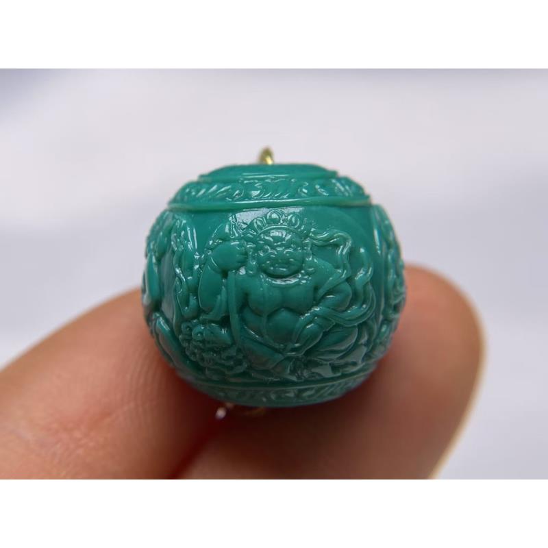 雕刻珠 原矿高瓷，质地细腻完美品质，尺寸19mm，重9克（292）