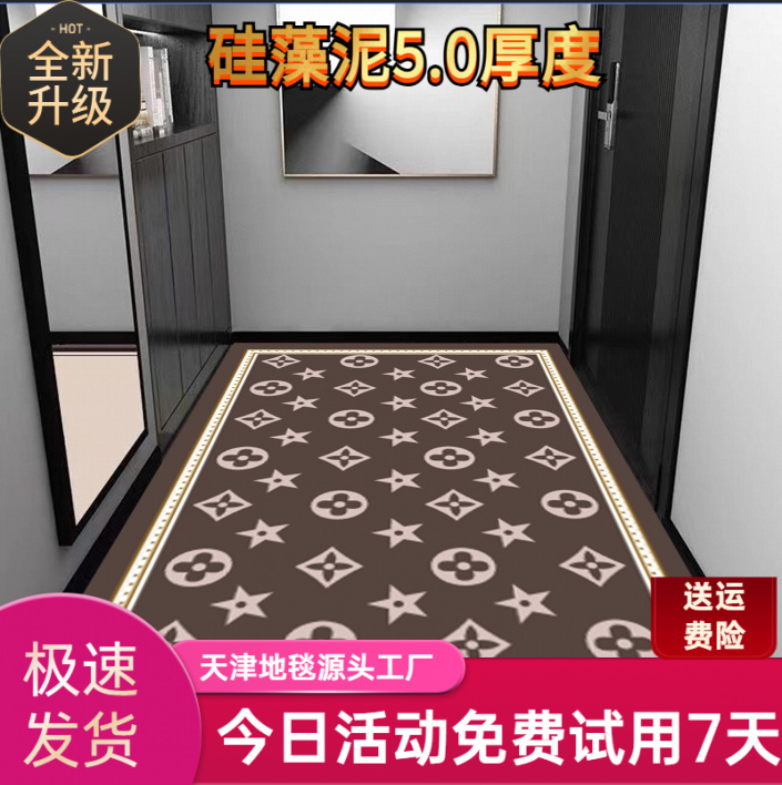 C175【120*180】吸水防滑可擦地垫卧室沙发入户玄关垫高级感地垫