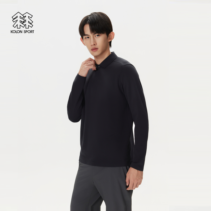 KOLON SPORT可隆户外休闲衣防晒UPF50+男士肌理感POLO衫