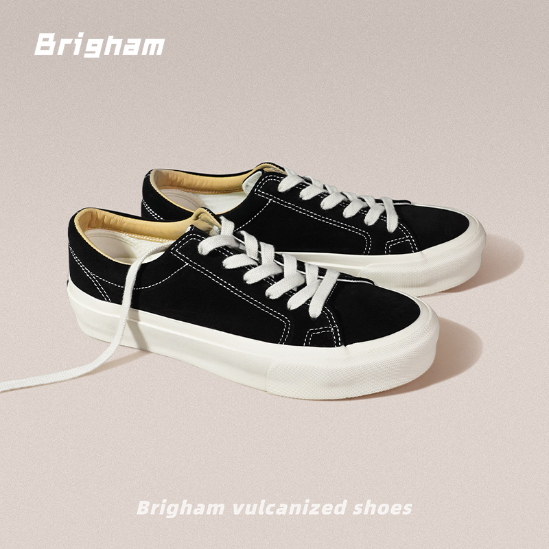 Brigham/布里根姆“小古董”25ss.复古实心底低帮翻毛皮休闲板鞋