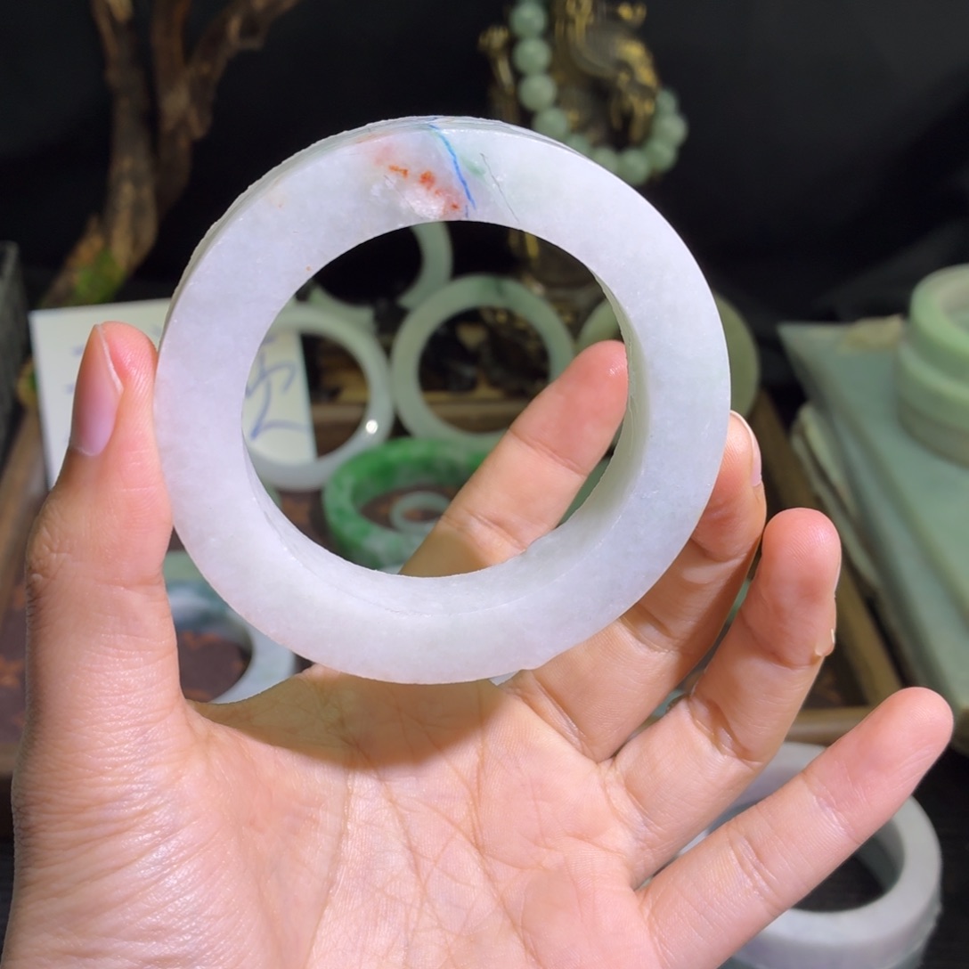 定制翡翠未镶嵌翡翠A货毛胚手镯定制