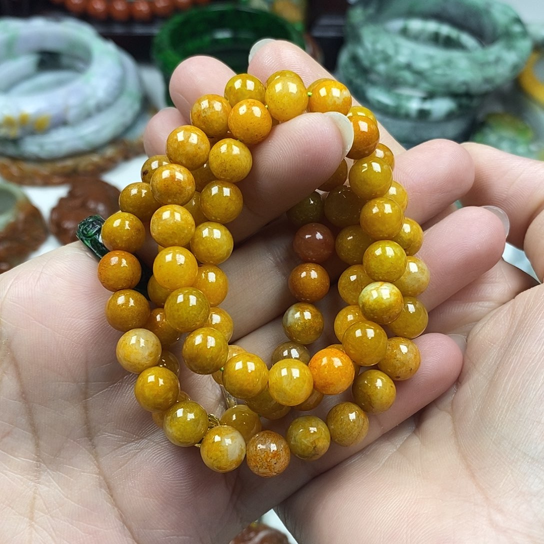 颈饰未镶嵌翡翠片***红长项链