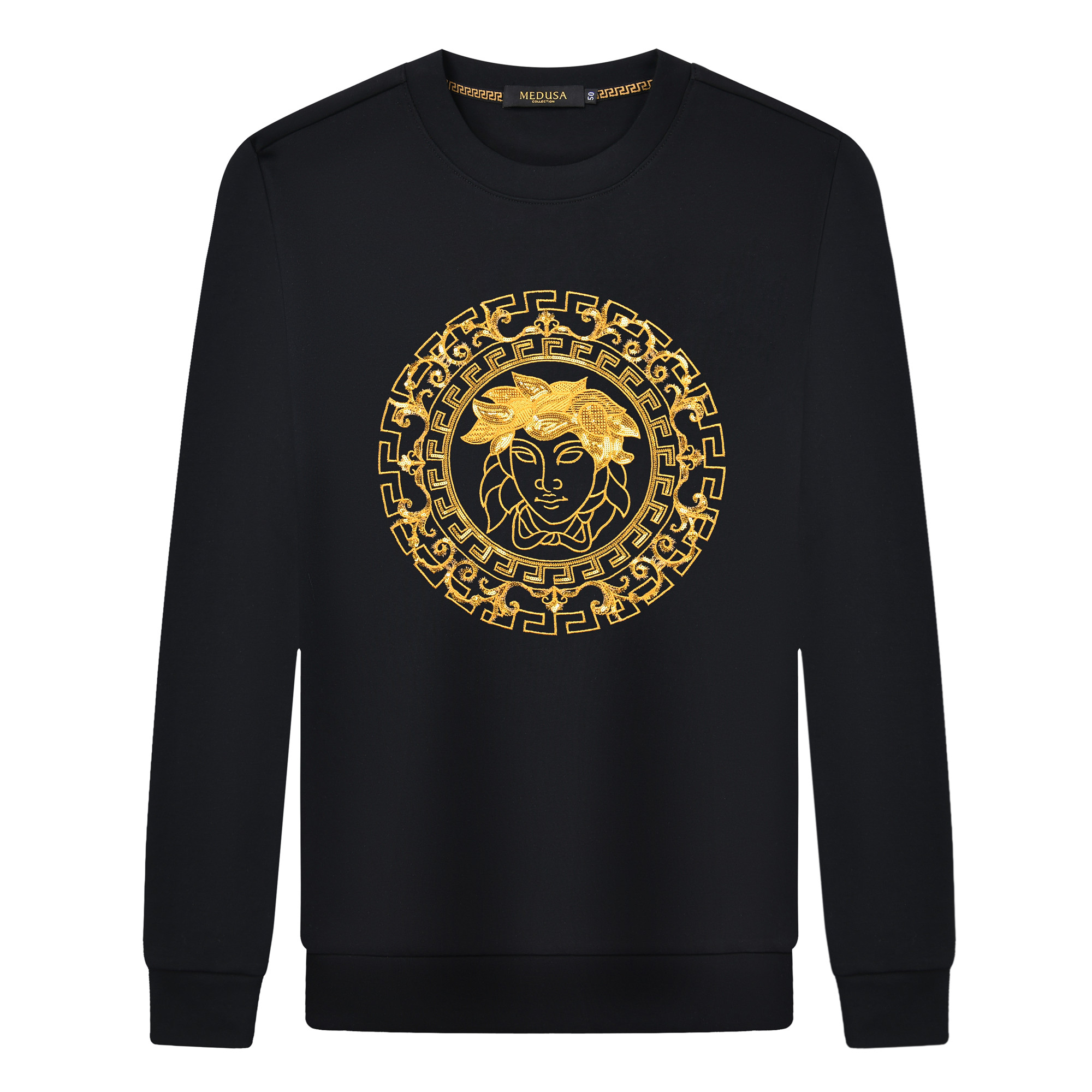 【石墨烯面料】MeduSa/美杜莎新款卫衣秋冬高端男刺绣圆领长袖52203