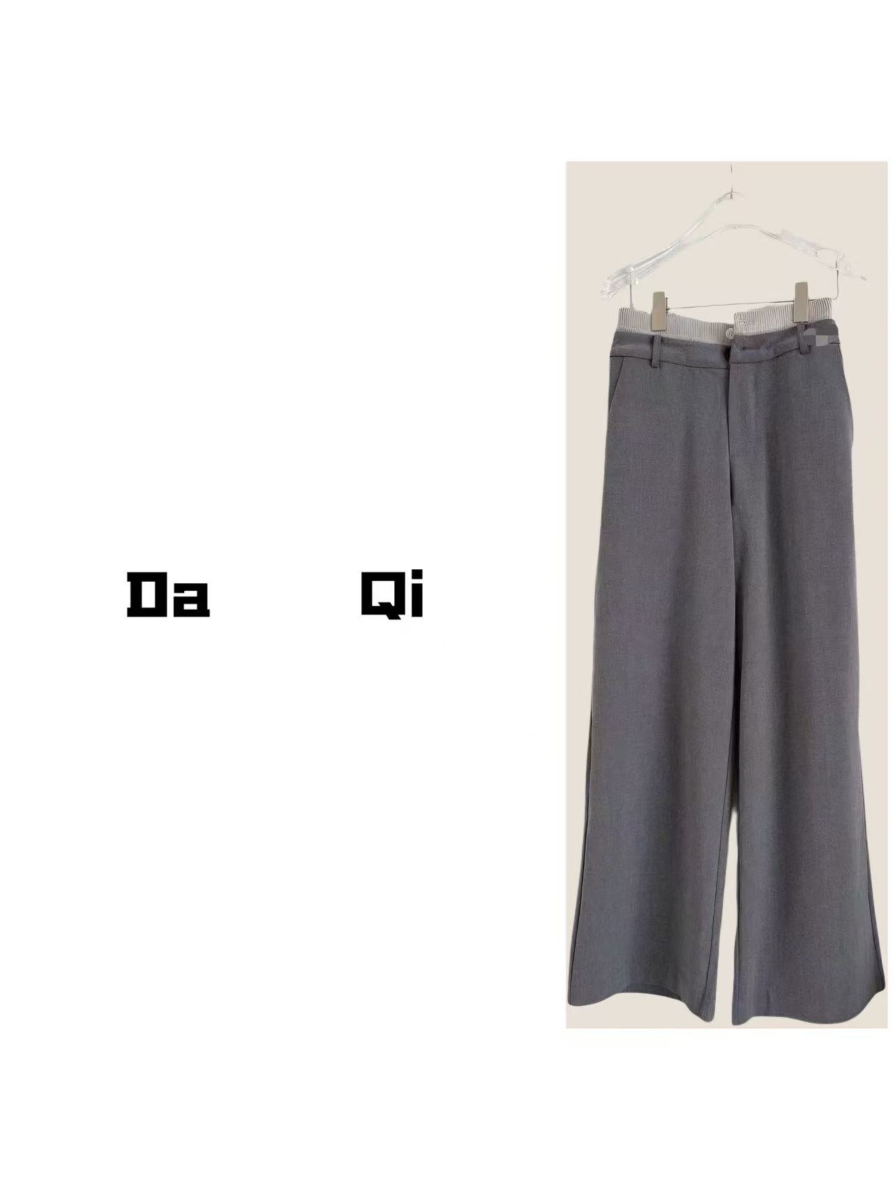 【Da    Qi】双腰头垂感羊毛西装裤