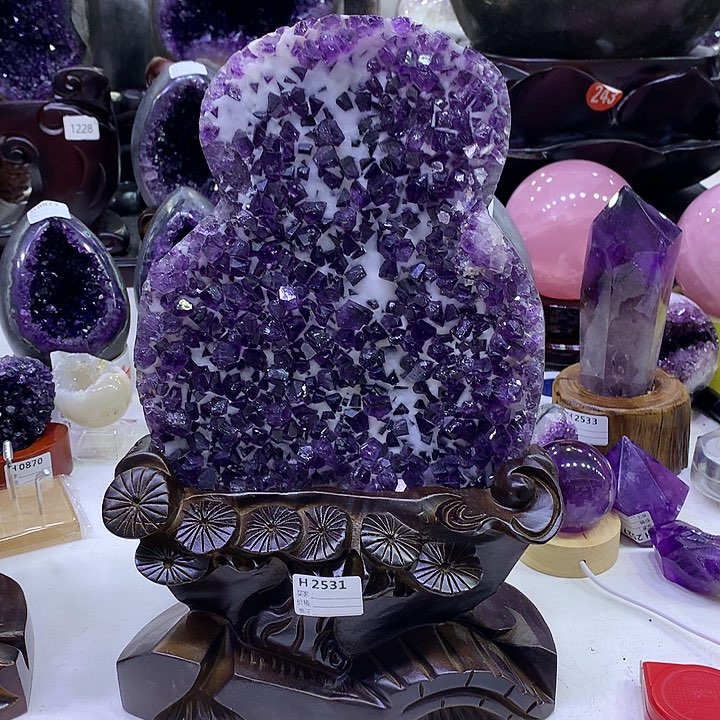 水晶紫水晶屏风未镶嵌?****╯2531