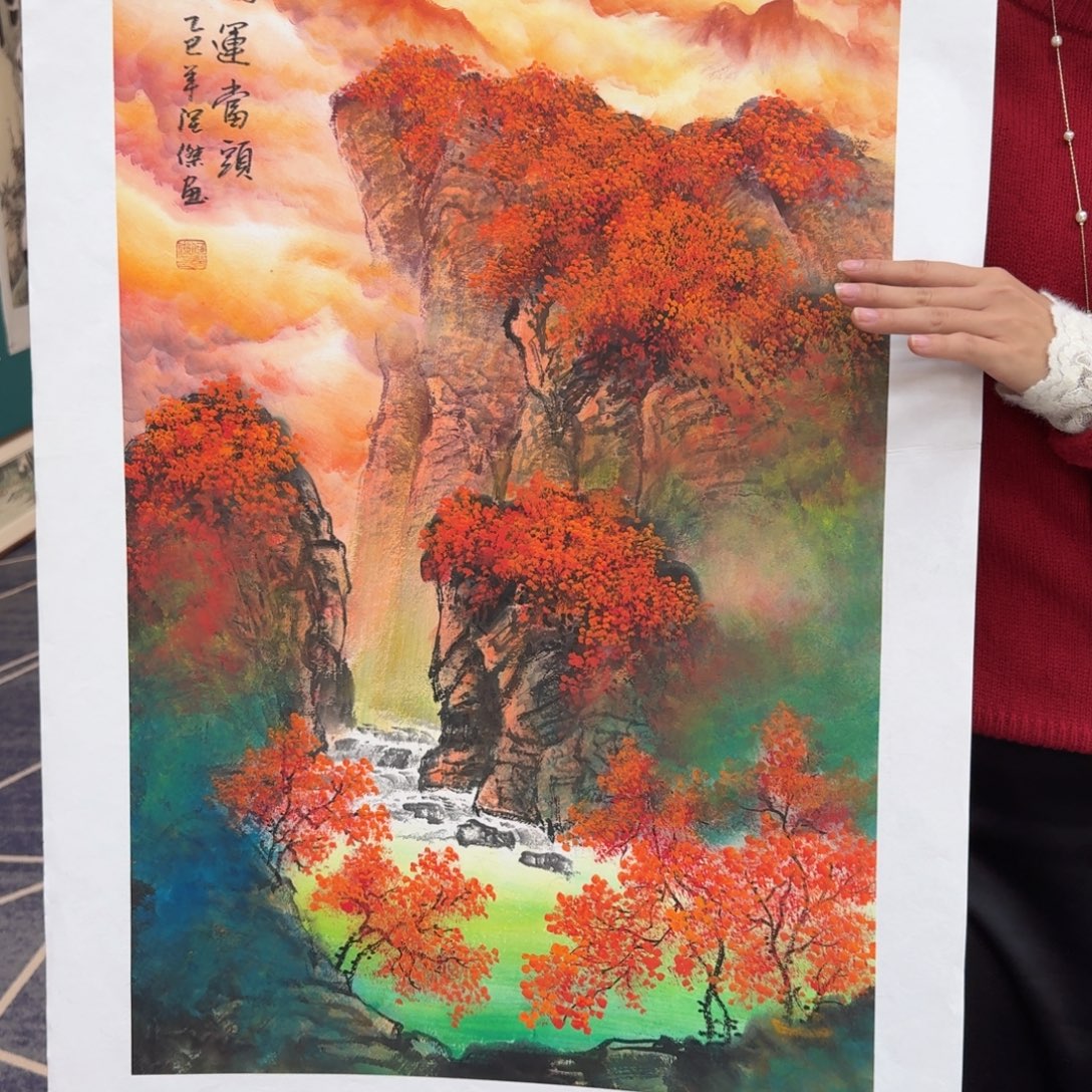 国画国画作品山水花鸟纯手绘