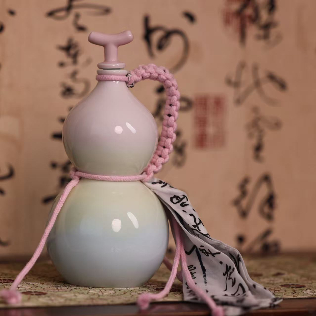 景德镇高温陶瓷葫芦水瓶（三色渐变）