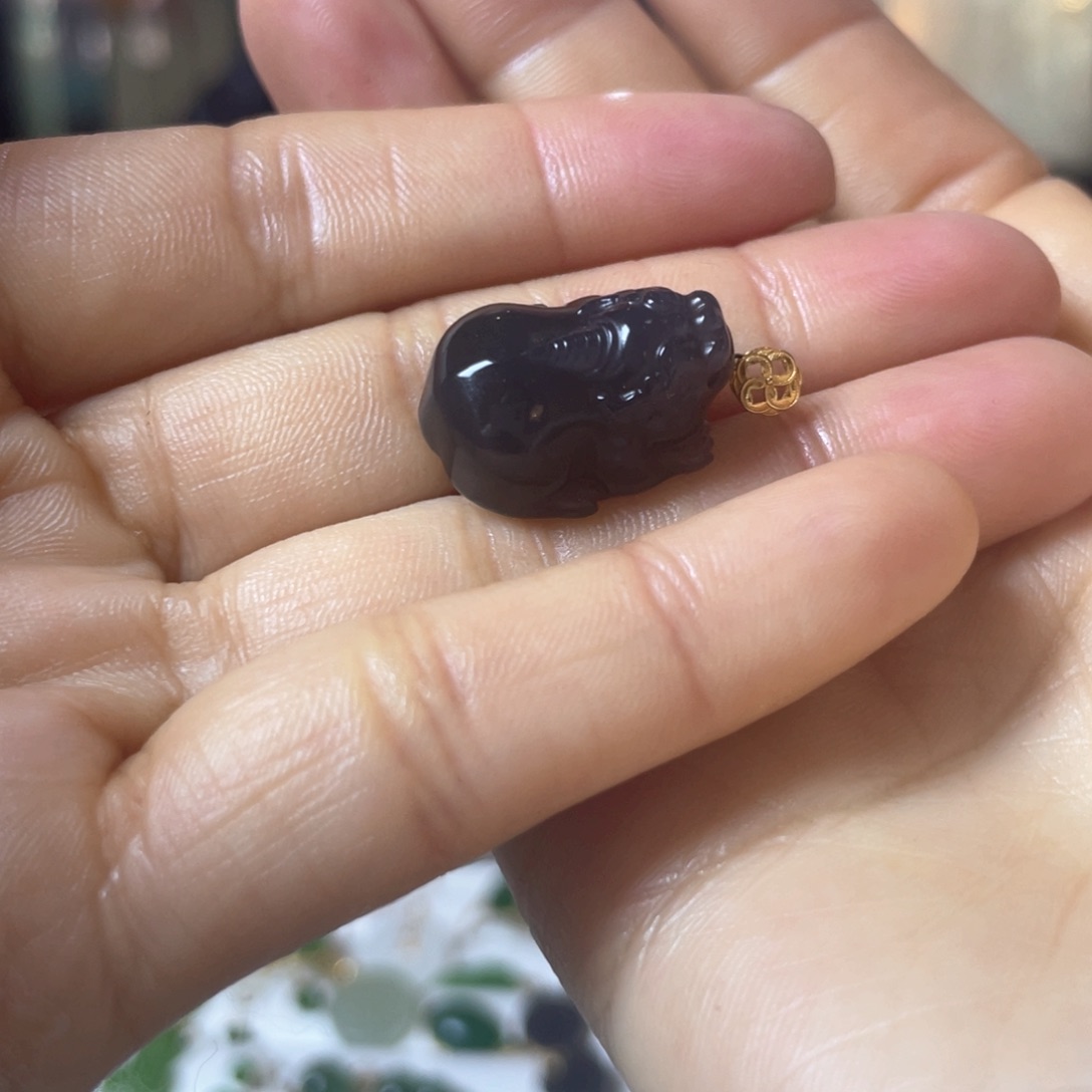 和田玉颈饰18K金镶嵌