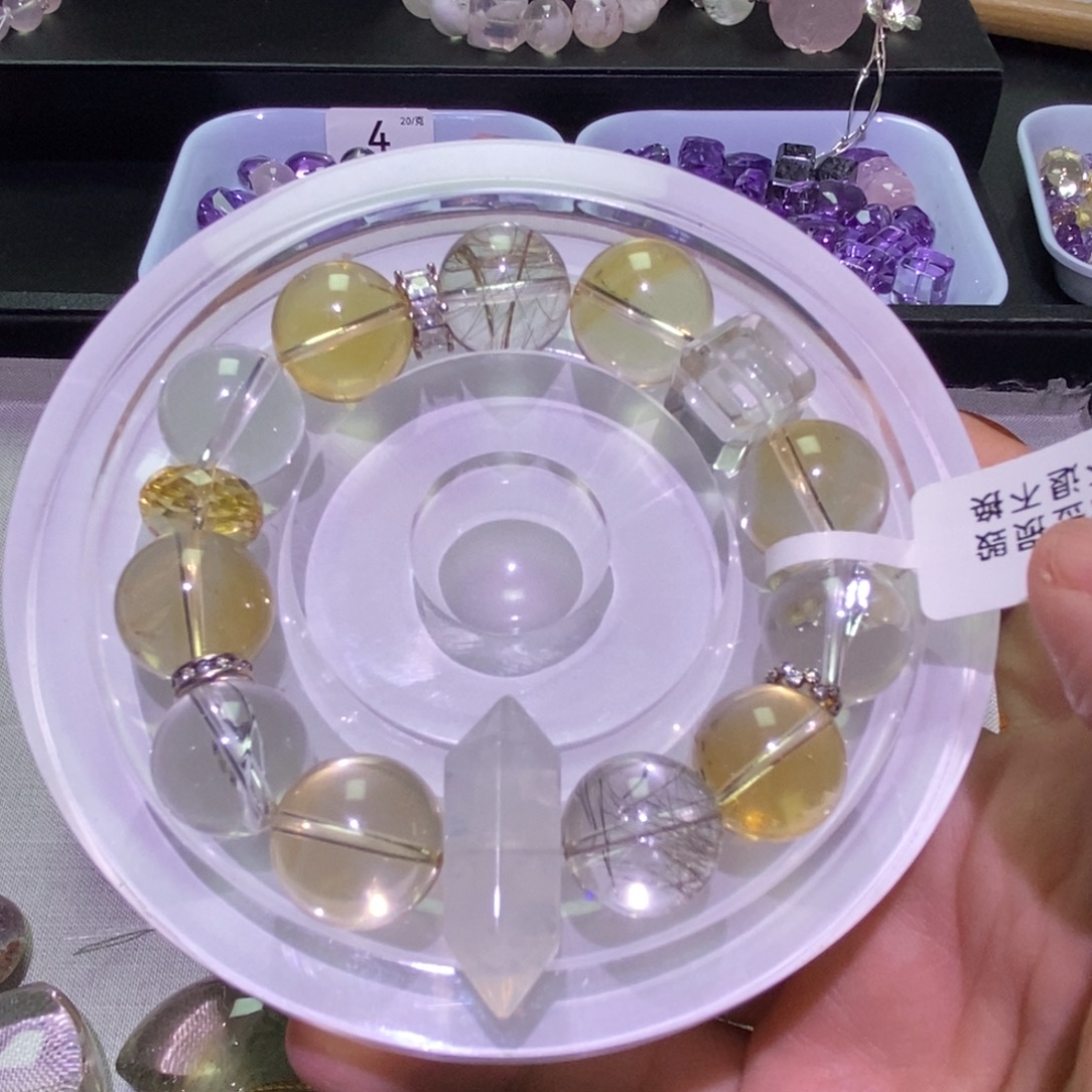 银S925镶嵌手链水晶黄水晶