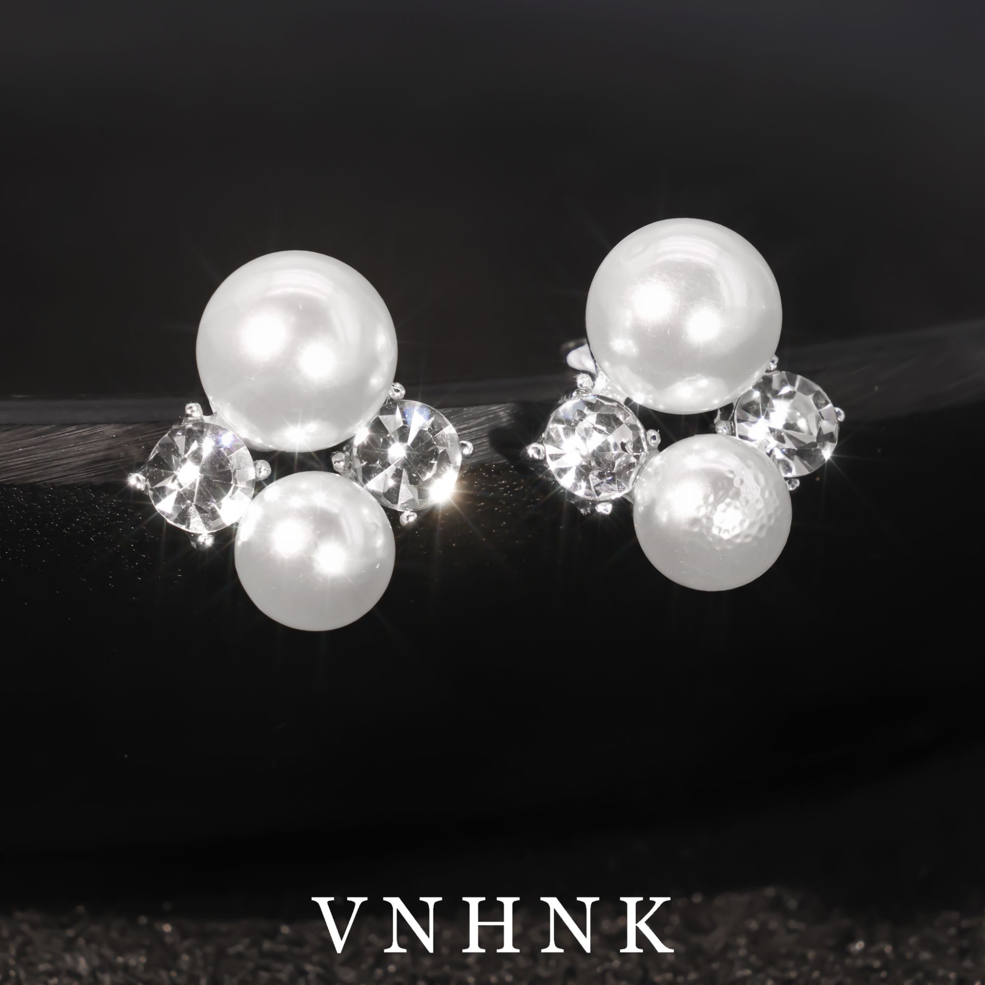 铜合金仿珍珠耳饰 美可儿  F637  银色时尚气质耳环