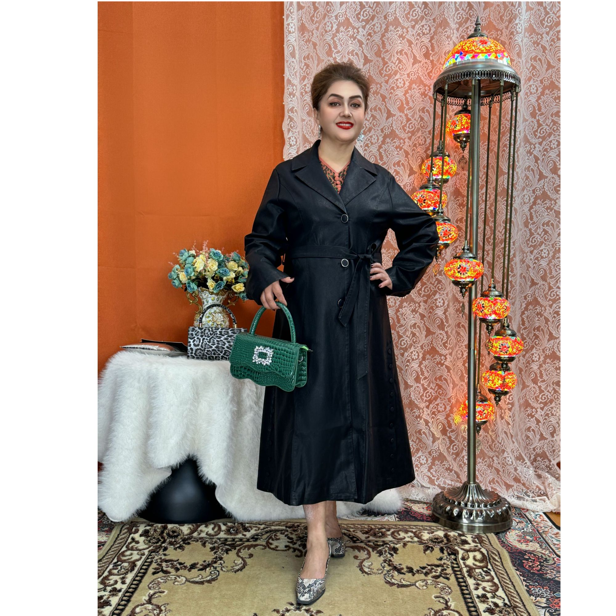 优雅大气女士皮衣9913