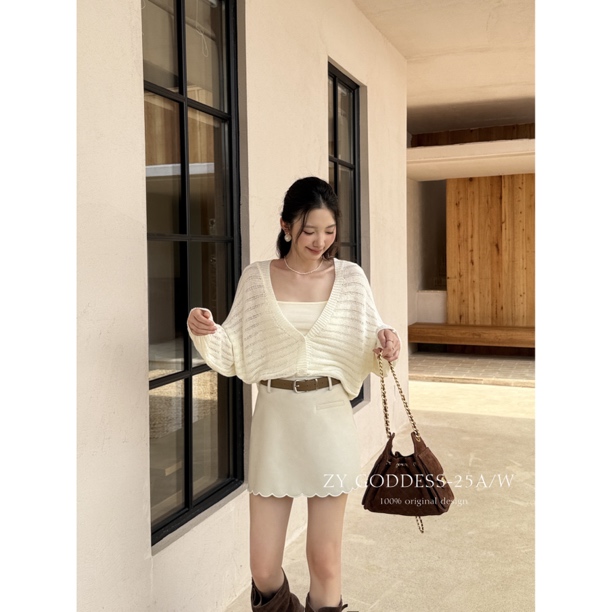 ZY 福（1zy268285#）花瓣边边-日常百搭通勤短款半身裙 12-29 