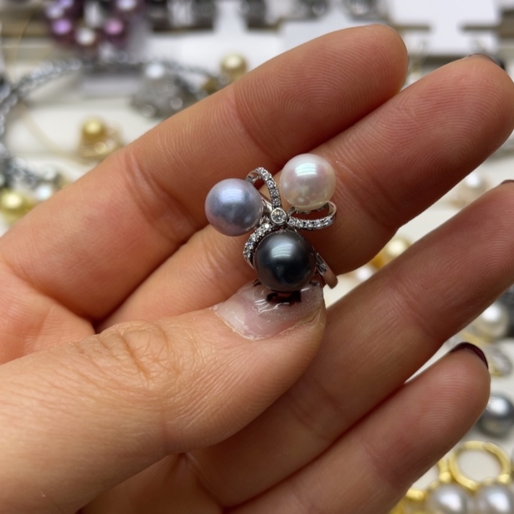 海水珍珠戒指银S925镶嵌