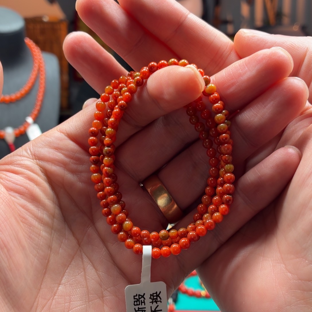 南红玛瑙未镶嵌多圈原矿保山南红蒲漂包浆多圈卡3+