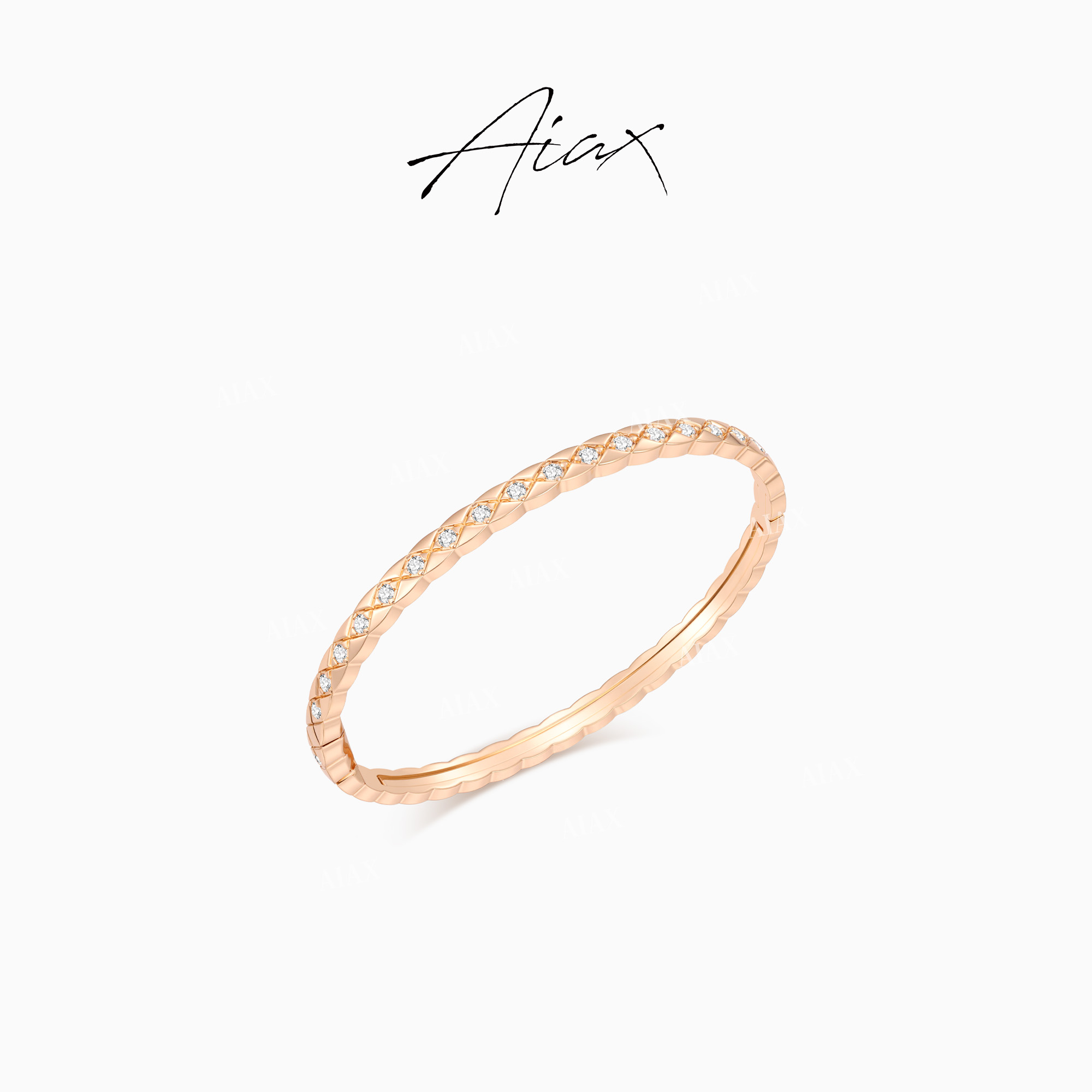 AIAX 流光风 精致时尚氛围感设计感菱格纹手镯TSS7223