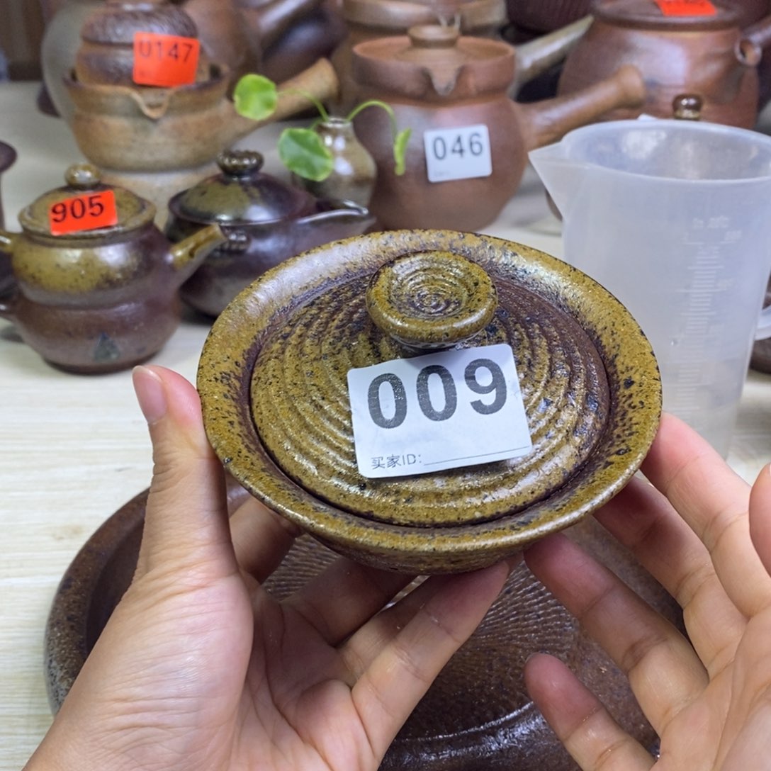 柴烧粗陶小乔盖碗一物一拍150