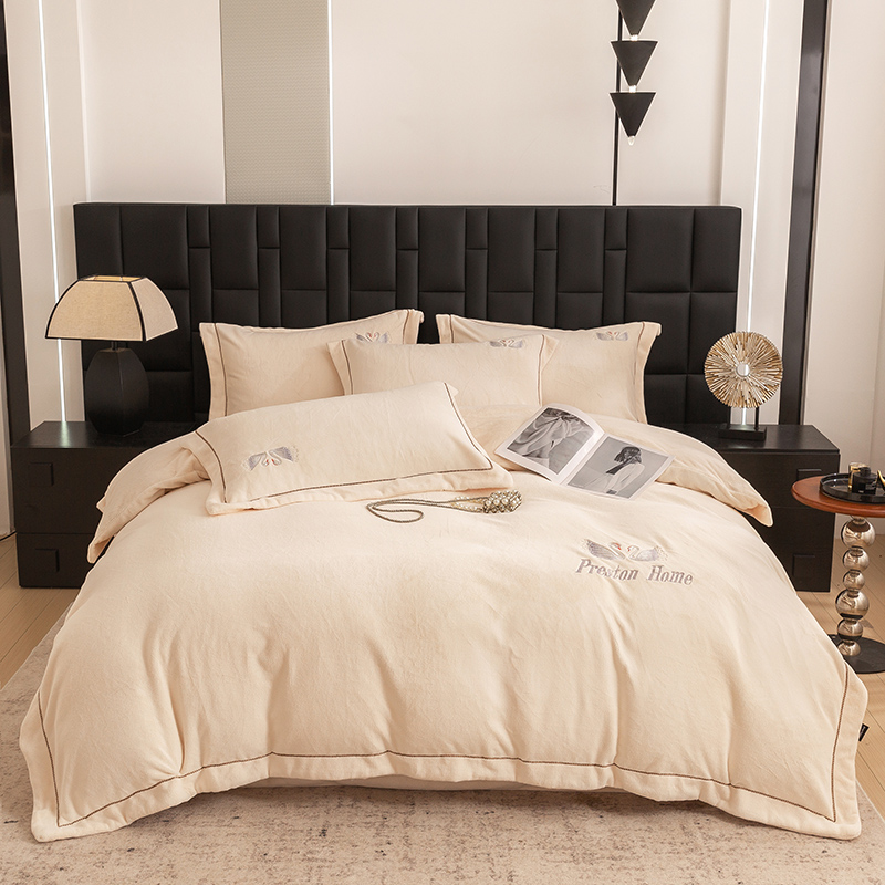 不老的爷爷2025新款加厚保暖全消光牛奶绒四件套zb床上用品FLY22