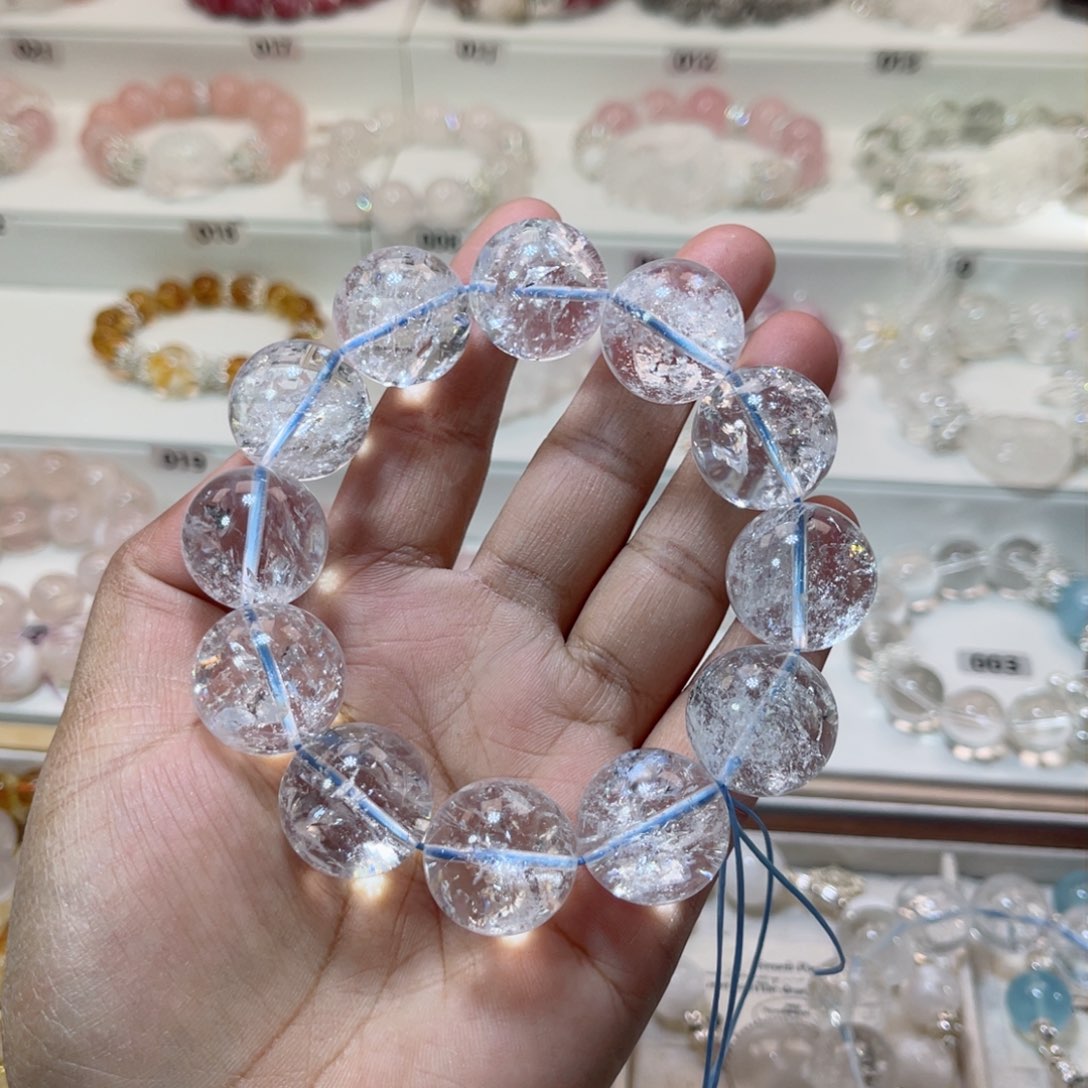 烟晶手链银S925镶嵌白阿塞20
