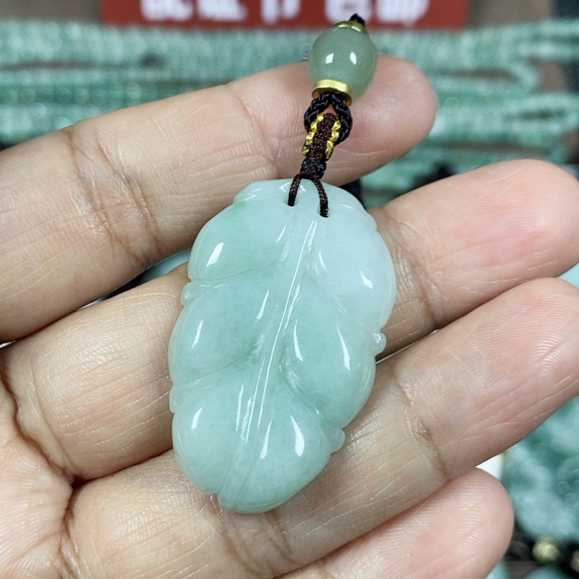 【闪购商品】翡翠颈饰未镶嵌玉吊坠翡翠玉双面金枝玉叶