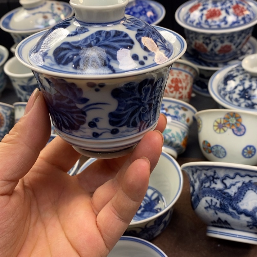 【闪购商品】景德镇柴窑马蹄盖碗