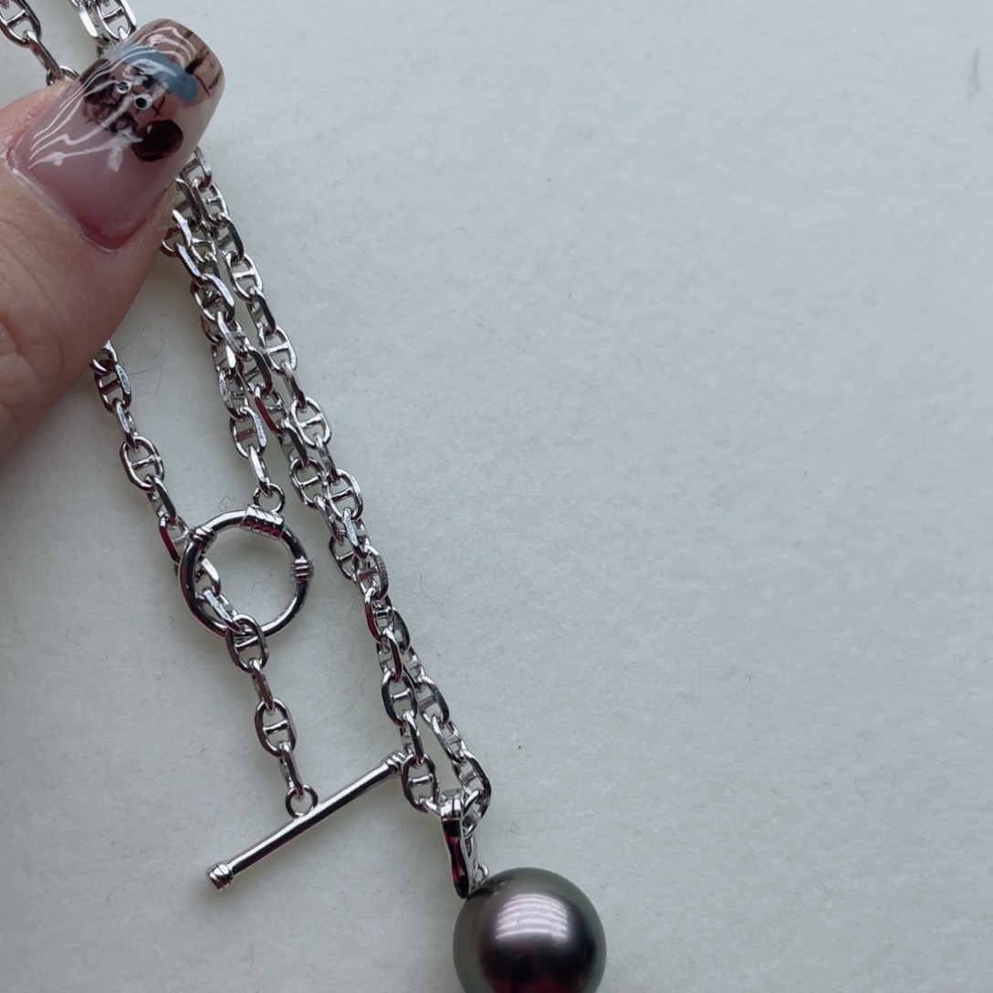 银S925镶嵌海水珍珠套链A22