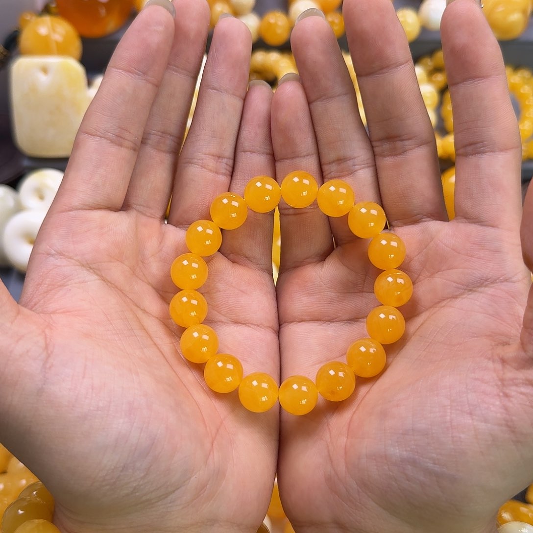 琥珀珠宝奇石未镶嵌同料12mm