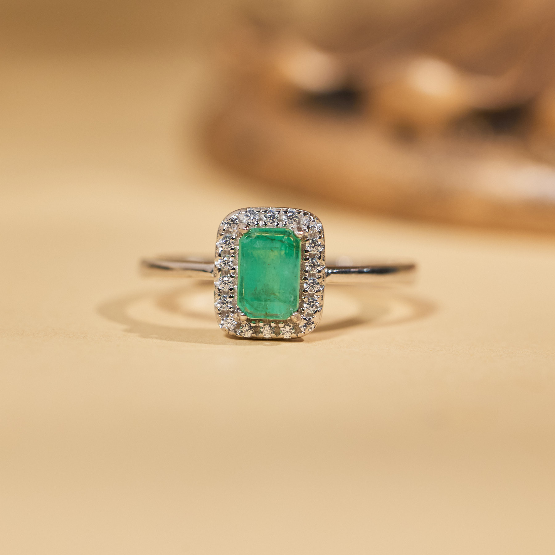 【歪歪】*祖母绿戒指*S925银镶嵌W7081