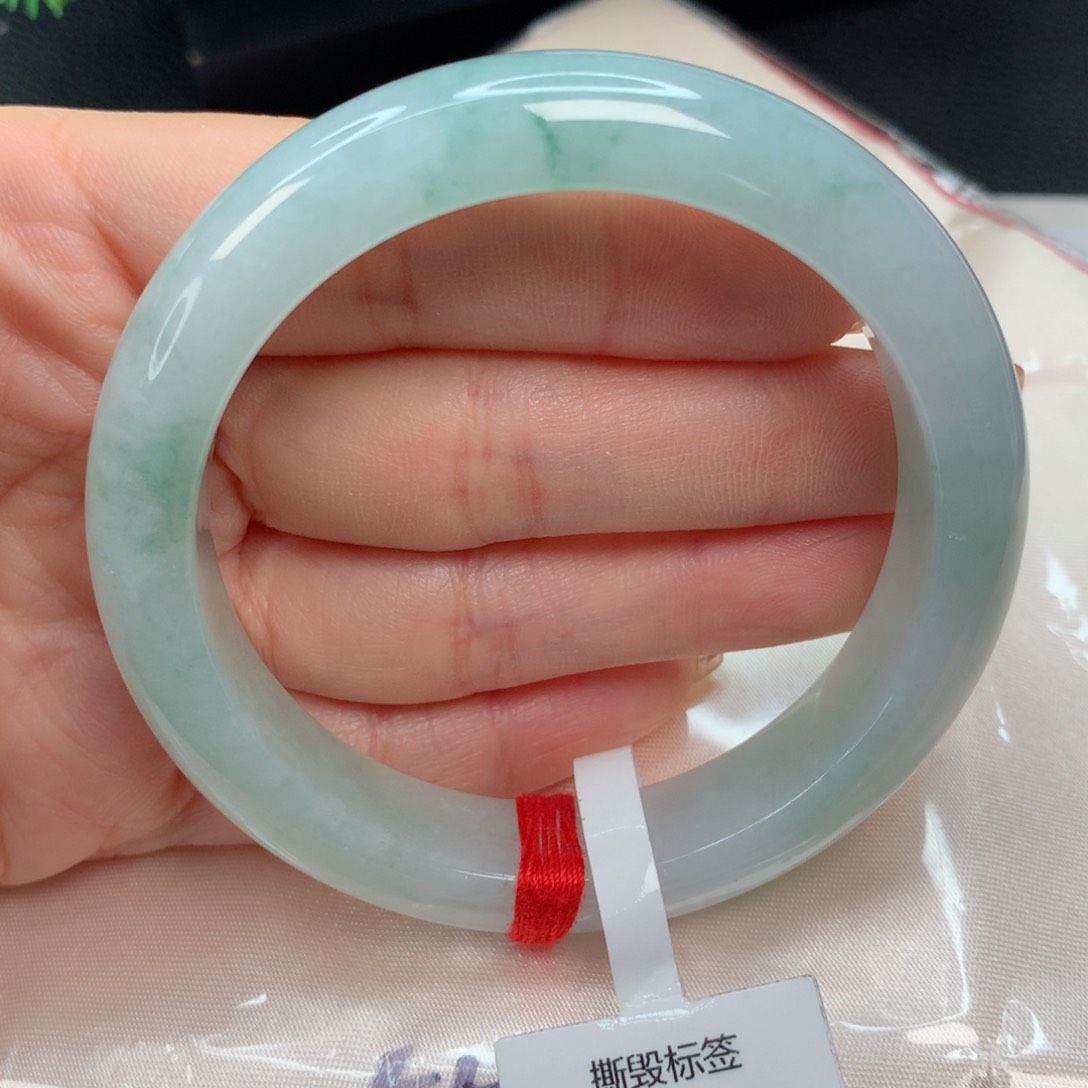 翡翠手镯未镶嵌诗**255-56 果绿