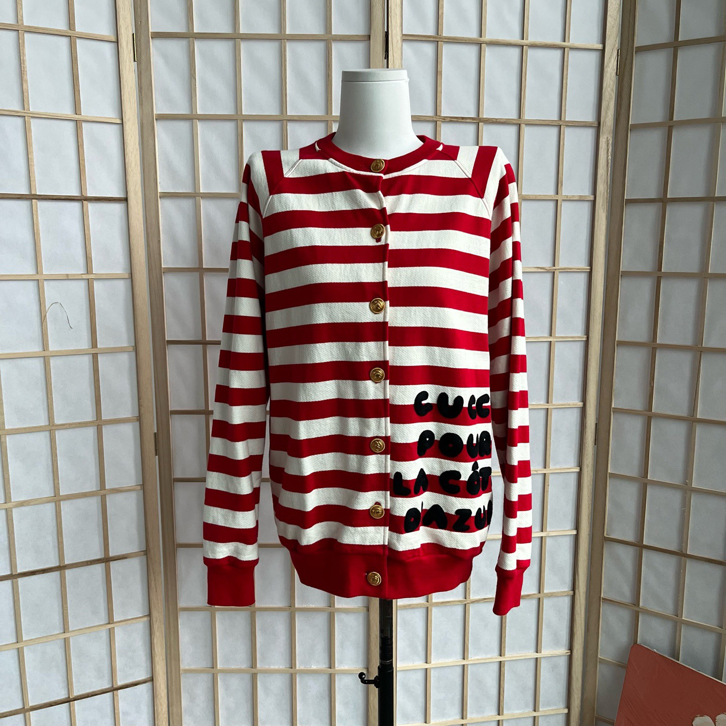 99新 GUCCI/古驰 A10330 Gucci 红色 条纹 开衫 XXS码 98新