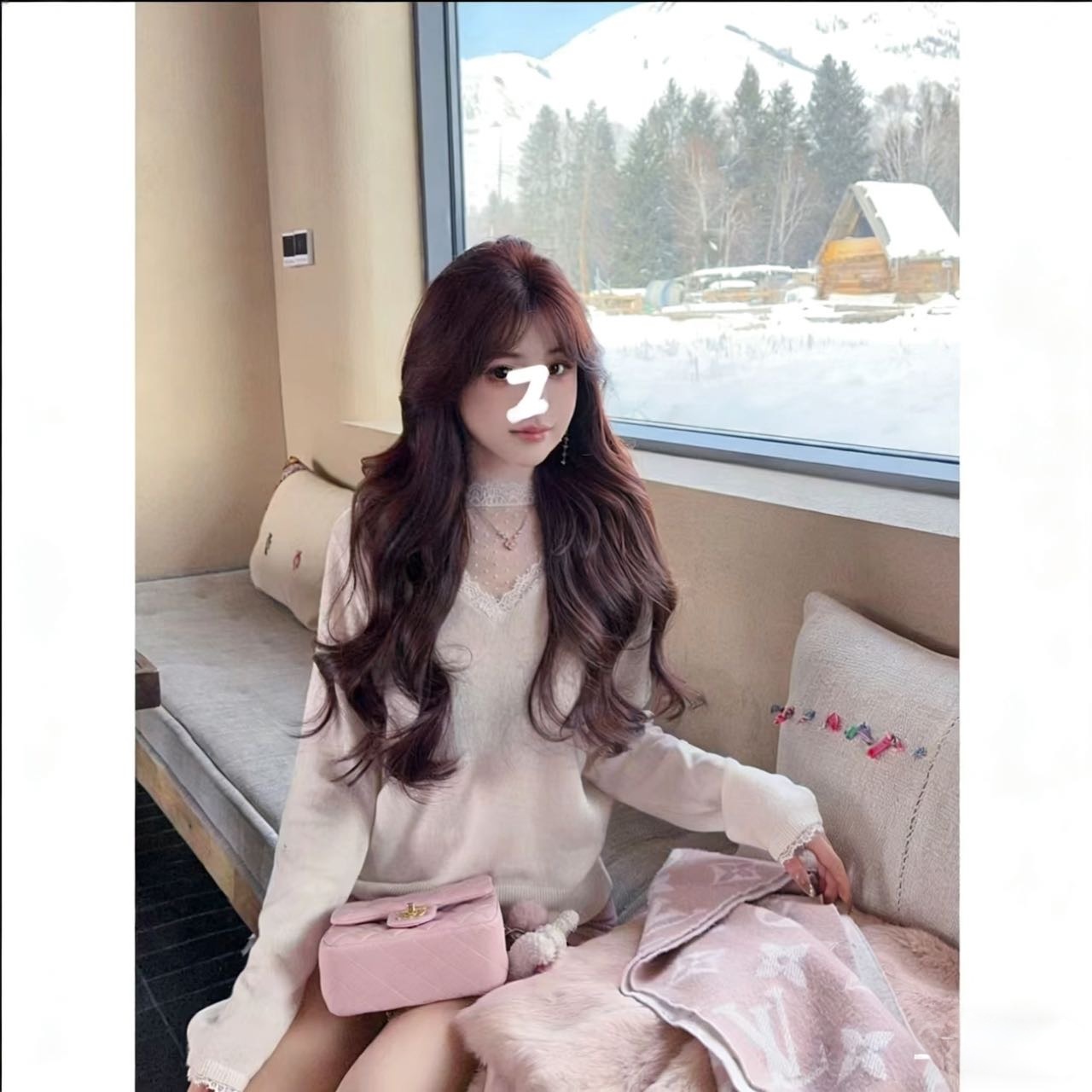 2025秋冬新款纯欲风V领蕾丝性感内搭长袖修身显瘦收腰百搭T恤上衣