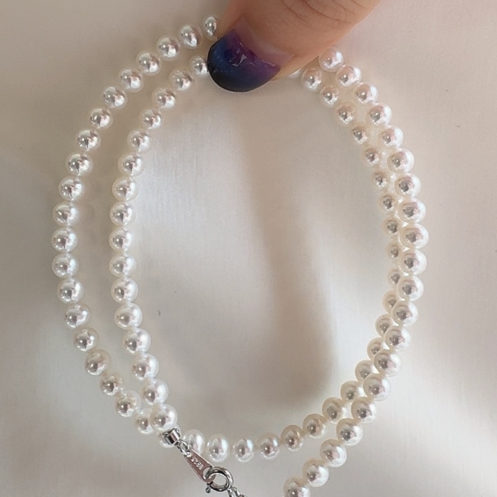 怡***然银S925镶嵌淡水珍珠颈饰4.5-5