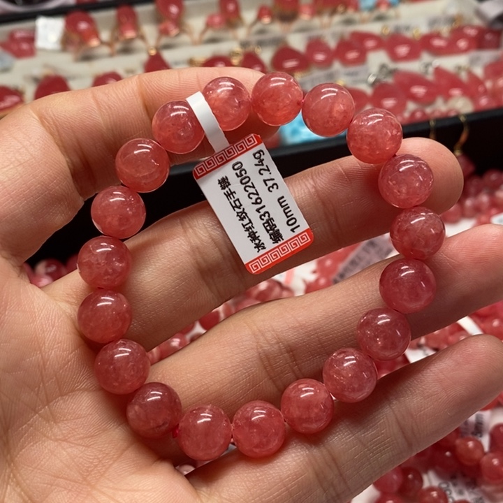 菱锰矿（红纹石）手链未镶嵌10mm
