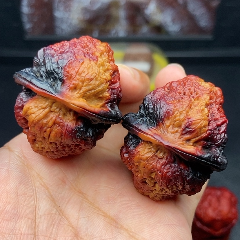 【闪购商品】把件文玩核桃43尺鱼子纹金蟾