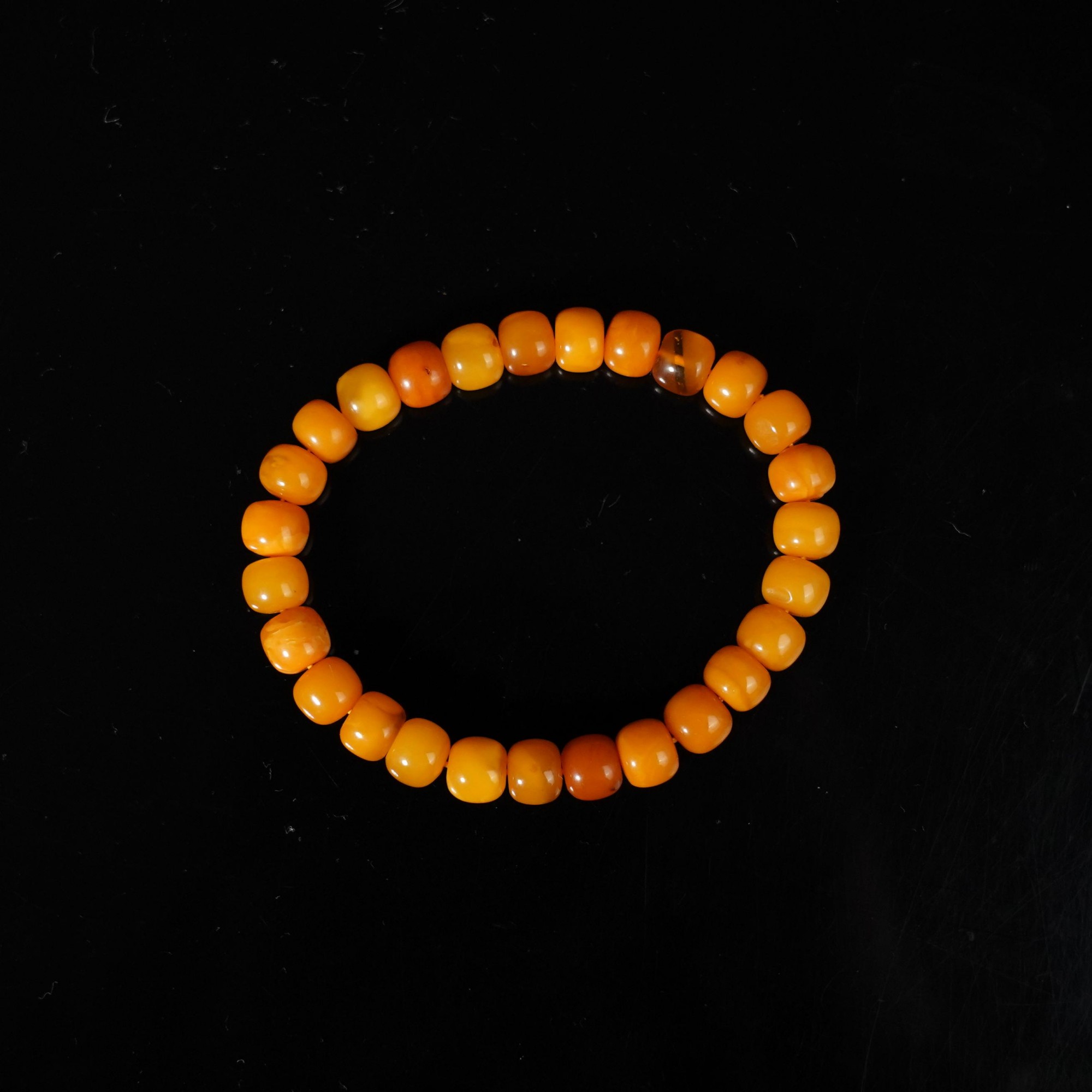清代蜜蜡老型珠手串【华豫之门】AAML 260523 056