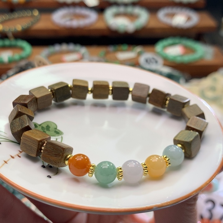 翡翠未镶嵌手链翡翠d18卡7.5