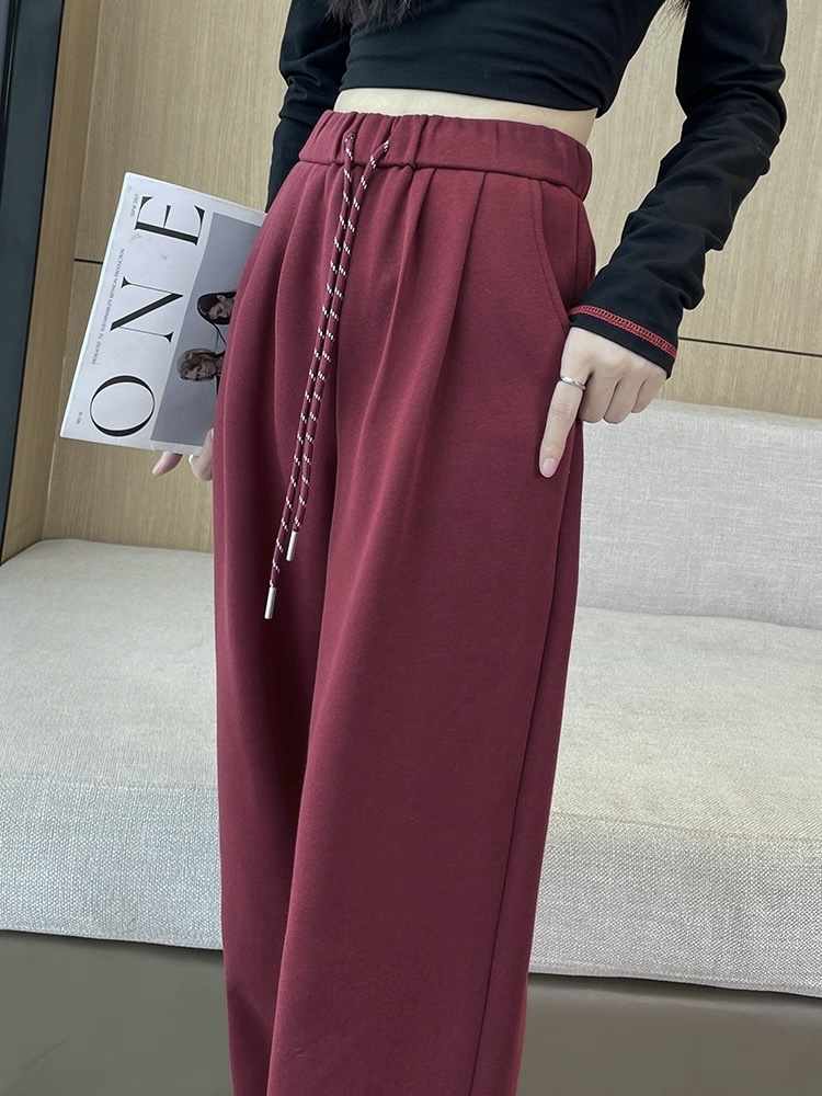 NN3194-时尚女装设计感加绒休闲裤法式气质显瘦洋气百搭