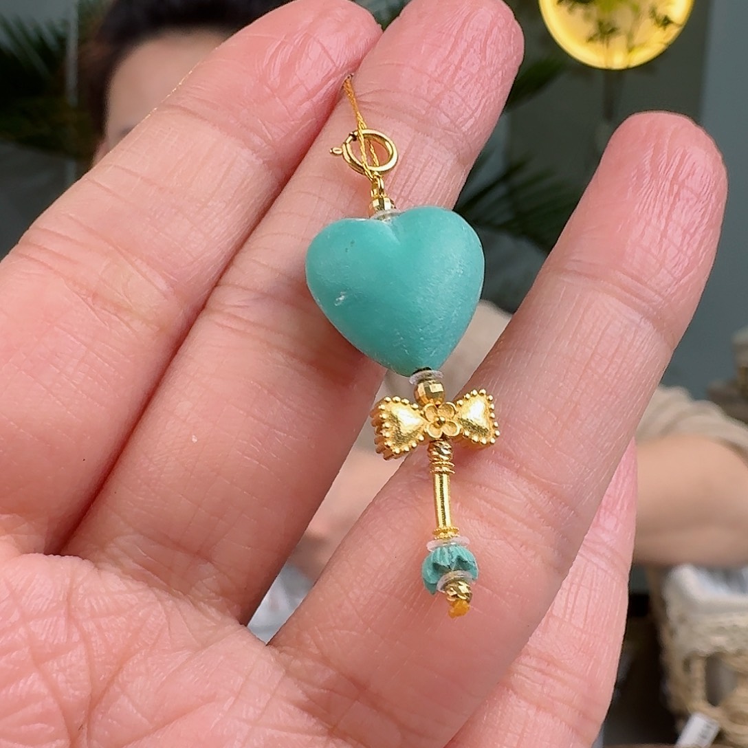 绿松石珠宝奇石18K金镶嵌