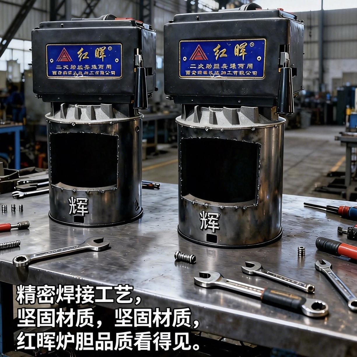 二次燃烧柴煤两用铸铁汽化炉胆（炉胆炉门二件套）