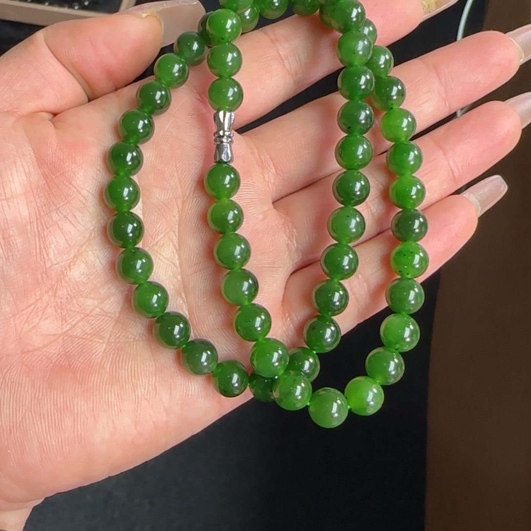 和田玉未镶嵌颈饰卡八妈妈链