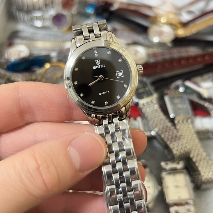 仙***球钢牛皮（革）钢石英机芯