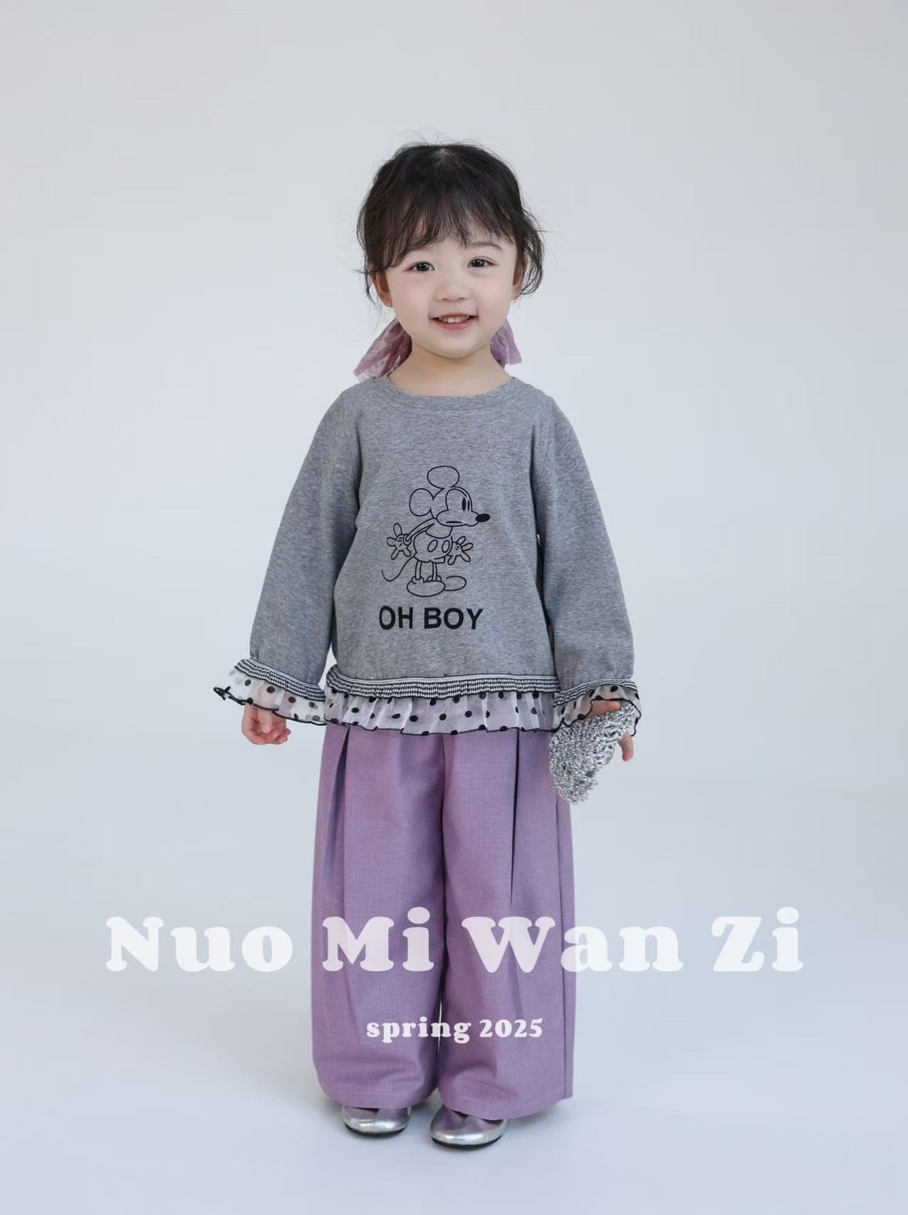 丸子十【现货】儿童韩系百搭花边卡通T恤（春款）WZJ-22004