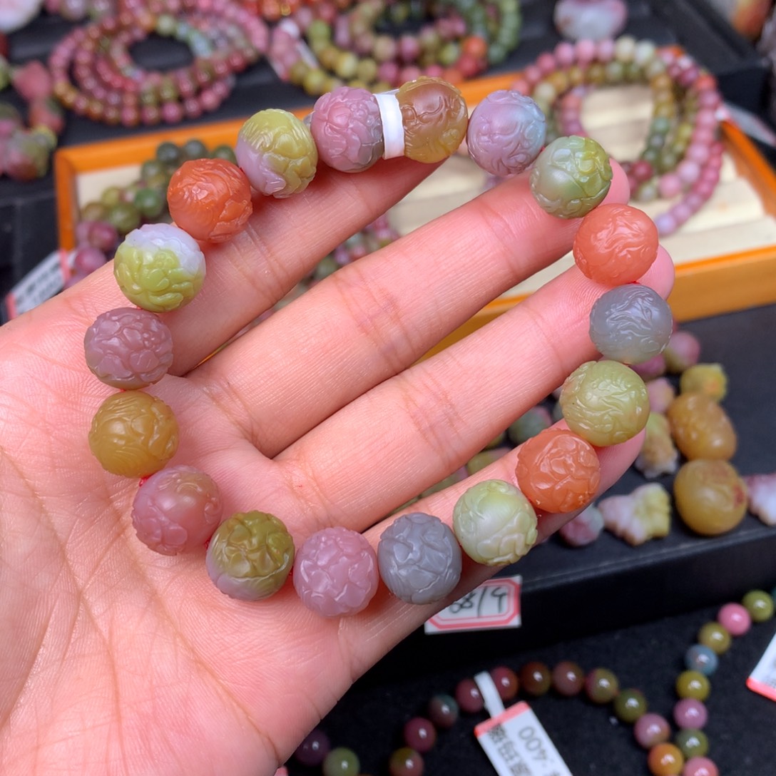 玛瑙/玉髓未镶嵌手链12+