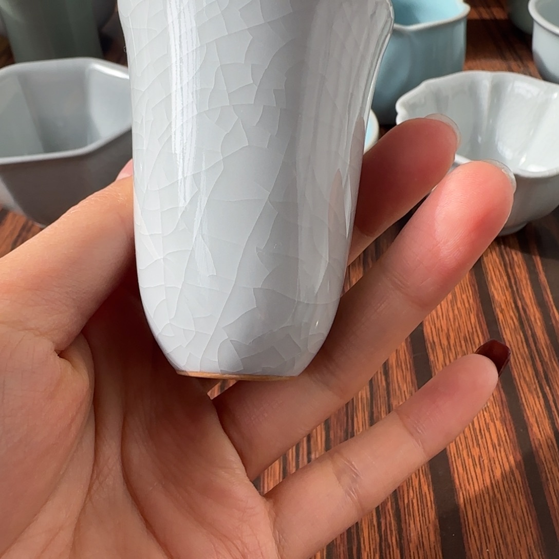 瓷杯子原矿月白闻香杯杯