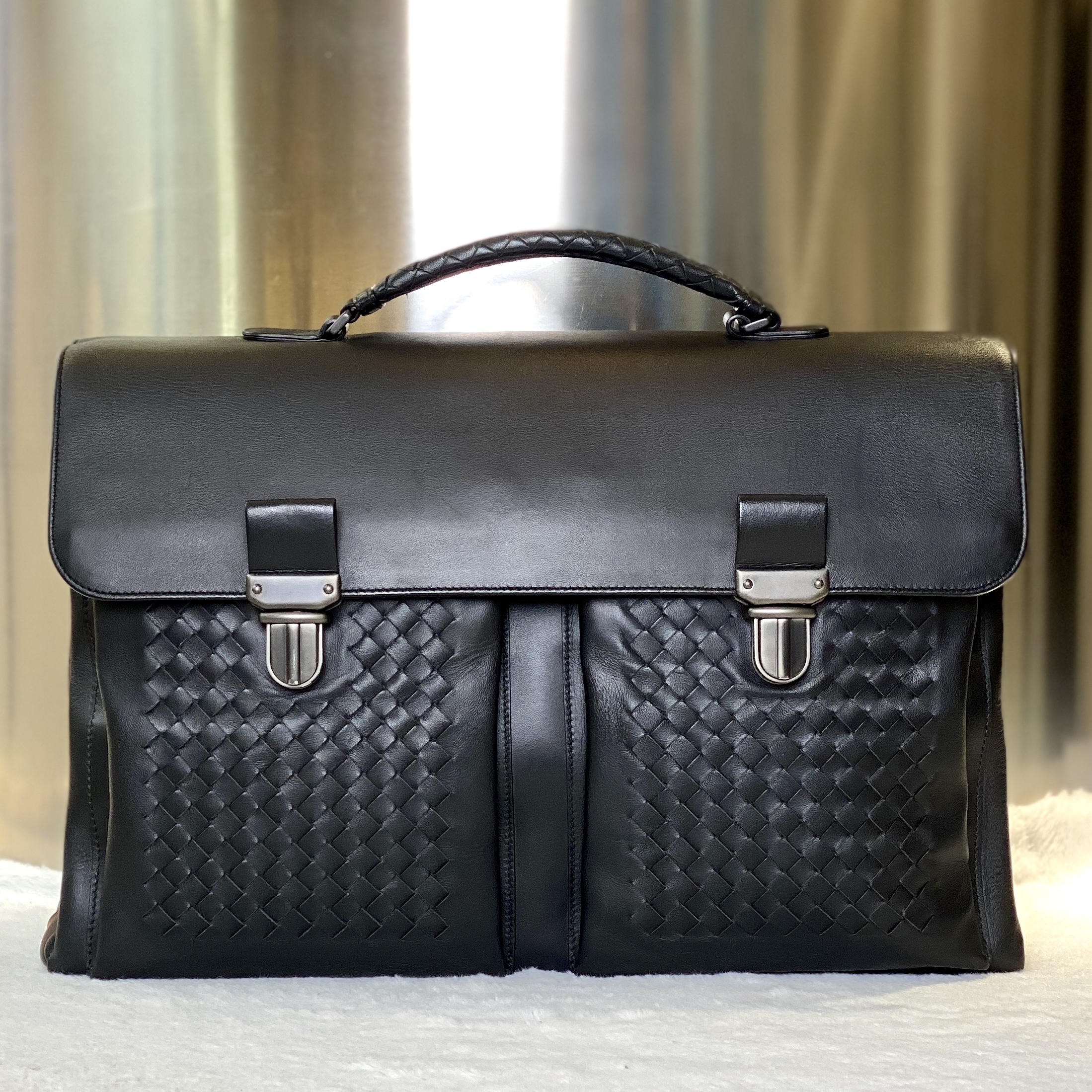 99新 BOTTEGA VENETA/葆蝶家 古有98新BV男士手提公文包4346