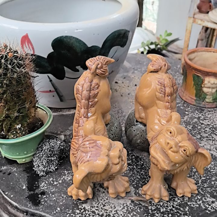 红陶谭*炳石湾狮子盆