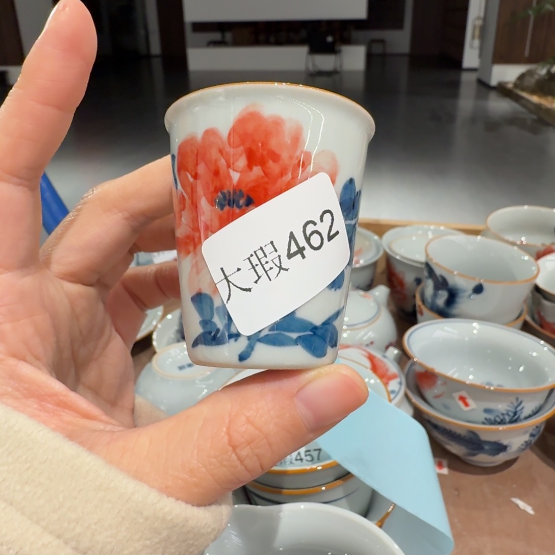 釉下手绘茶具微瑕