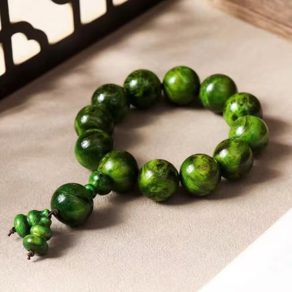 2.0丹青留疤琥珀木手串【584】